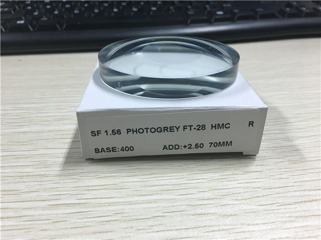 FT-28 Transition Bifocal Semi Finished Lens Blanks Anti Reflection Coating 1.56 Index