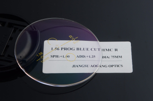 1.56 UV420 Blue Block Progressive HMC Blue Light Blocking Glasses Lens