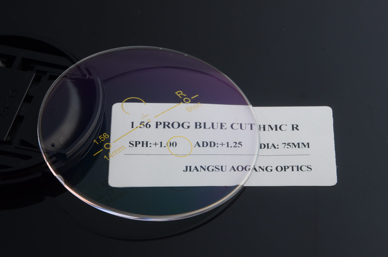 1.56 UV420 Blue Block Progressive HMC Blue Light Blocking Glasses Lens