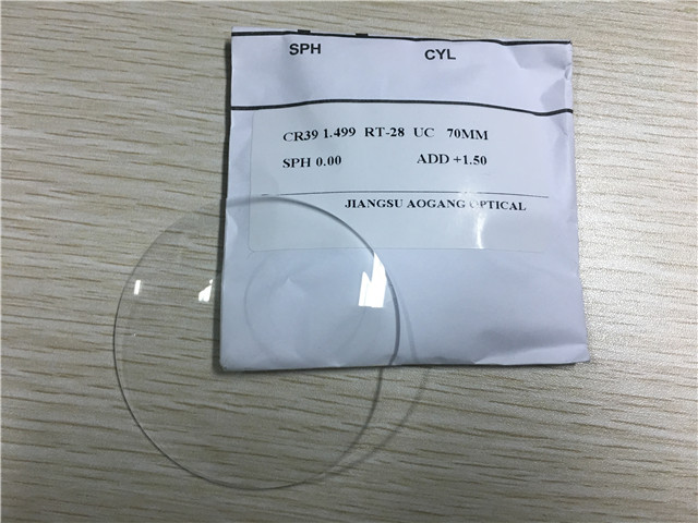 Clear CR39 1.499 Round-Top Uncoated Prescription Eyeglass Lenses For Optical Usage