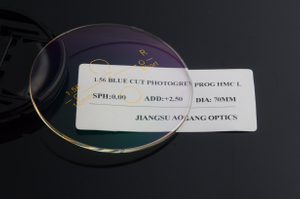 1.56 photochromic film progressive blue cut HMC AR optical lens wholesale price