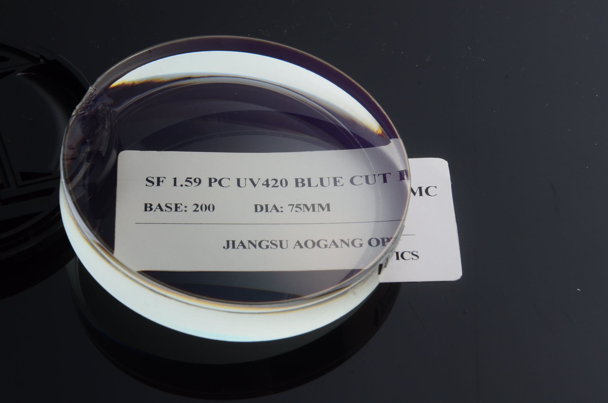 Semi finished 1.59 PC polycarbonate blue block HMC AR prescription optical lens