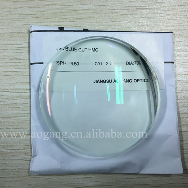 CR39 Lenses Single Vision 1.56 Blue Cut HMC Anti Reflection Coating Optical Eyeglasses Clear Optical Lens supplier